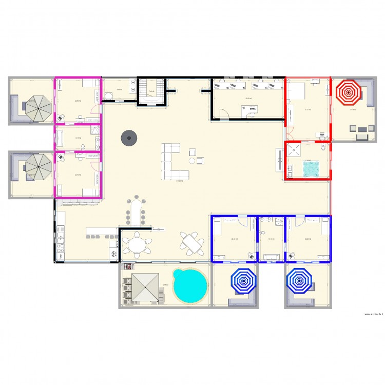 plan dernier etage projet xxx. Plan de 0 pièce et 0 m2