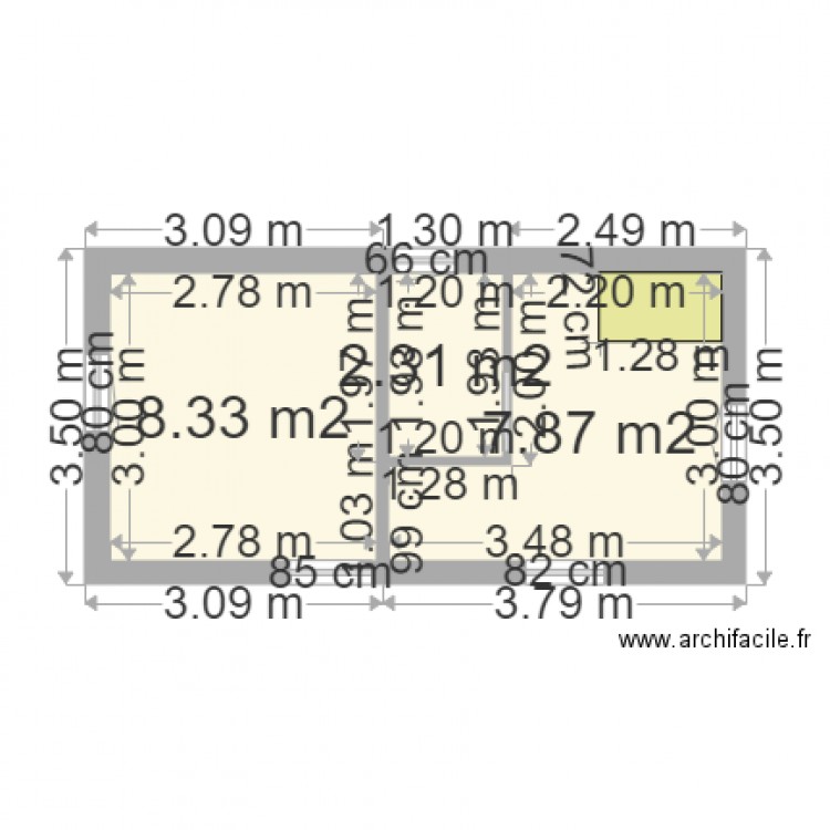 salle de bain cote. Plan de 0 pièce et 0 m2