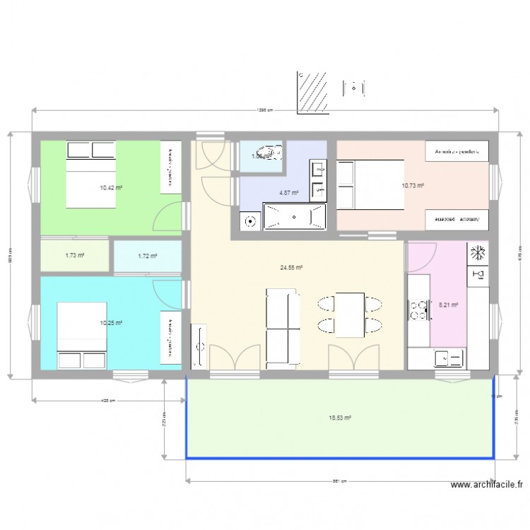 T4 75 m2. Plan de 0 pièce et 0 m2
