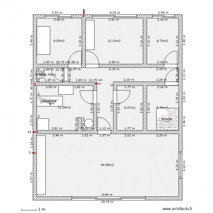1er 10mètres. Plan de 0 pièce et 0 m2