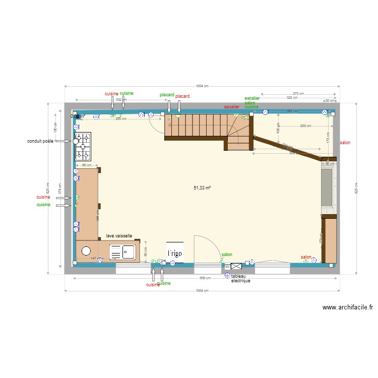 rdc marzan V6 4. Plan de 2 pièces et 55 m2