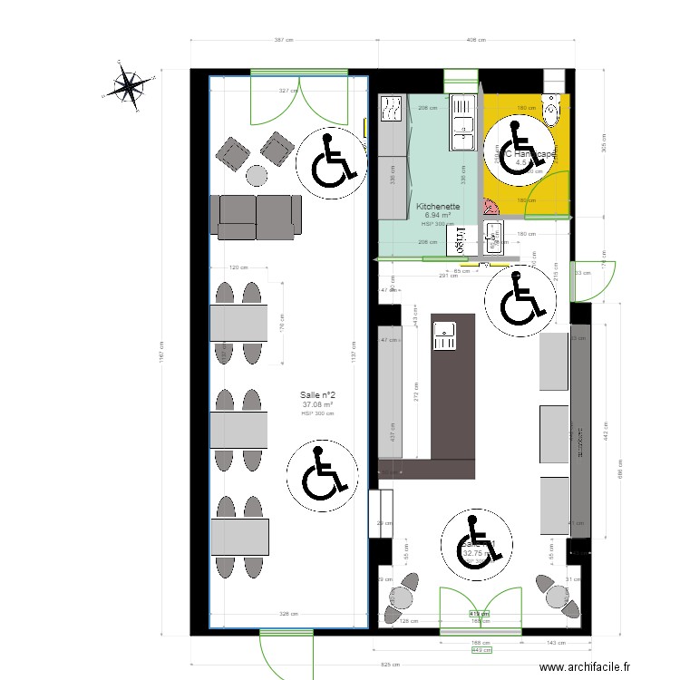 ATELIER ERP handicapé. Plan de 0 pièce et 0 m2