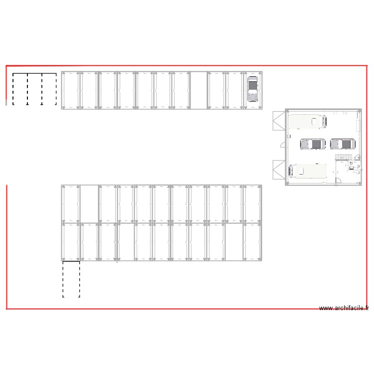 Garage boxes. Plan de 0 pièce et 0 m2