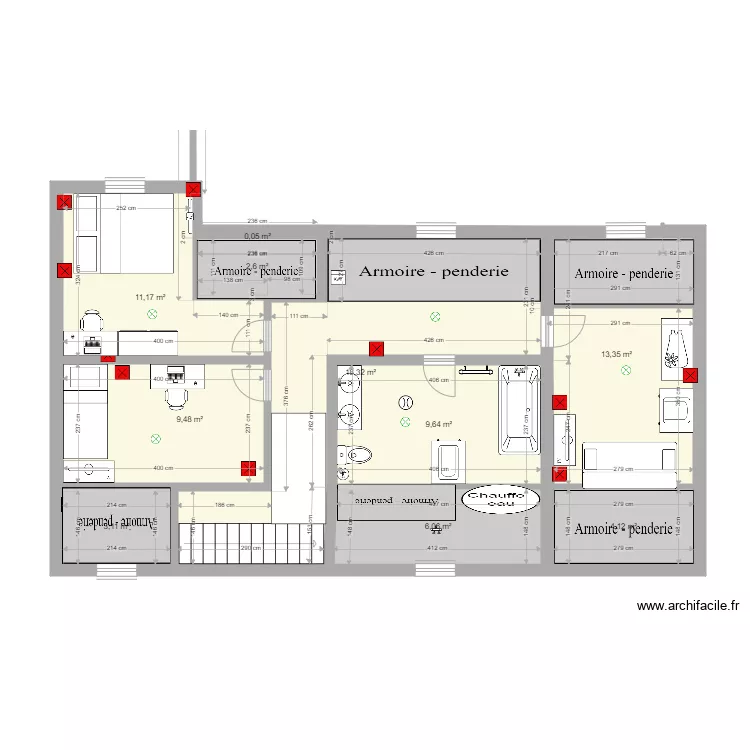 3 Etage LCSB avec prises. Plan de 