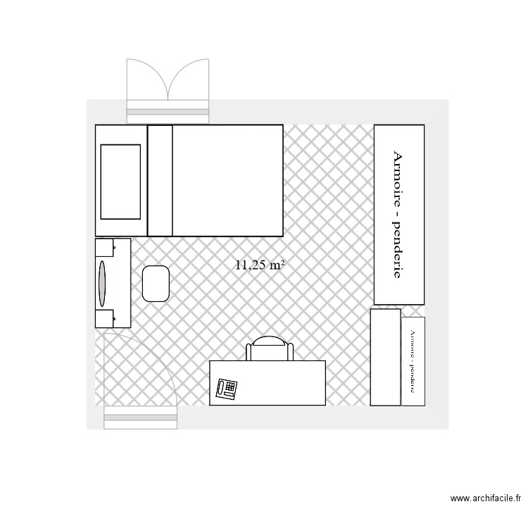 Chambre Lud. Plan de 1 pièce et 11 m2