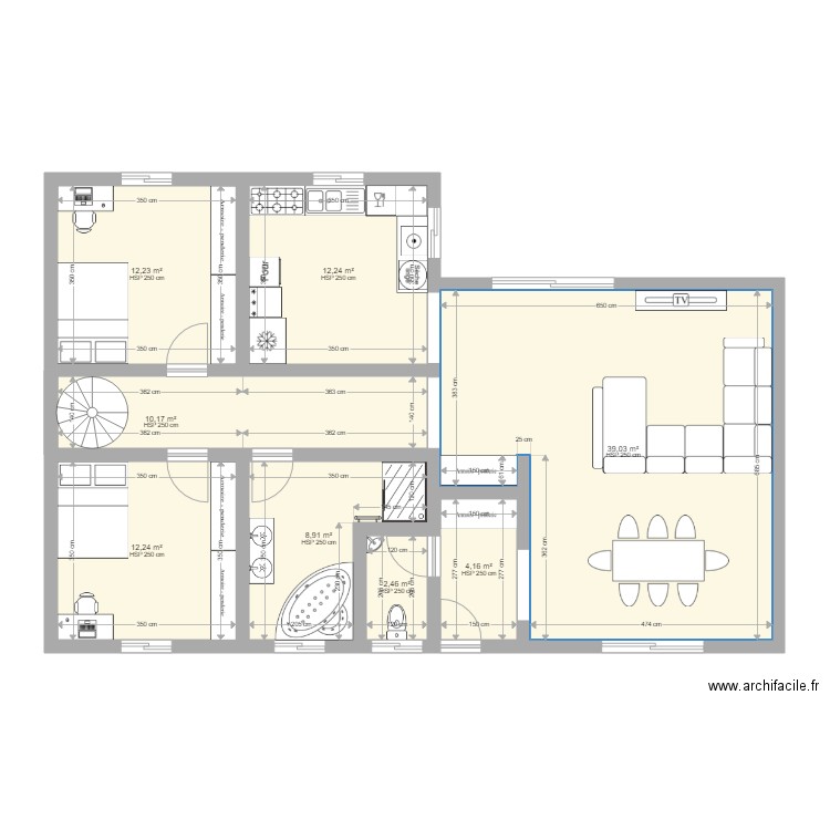 MAISON JALADE / DURIMEL. Plan de 14 pièces et 160 m2