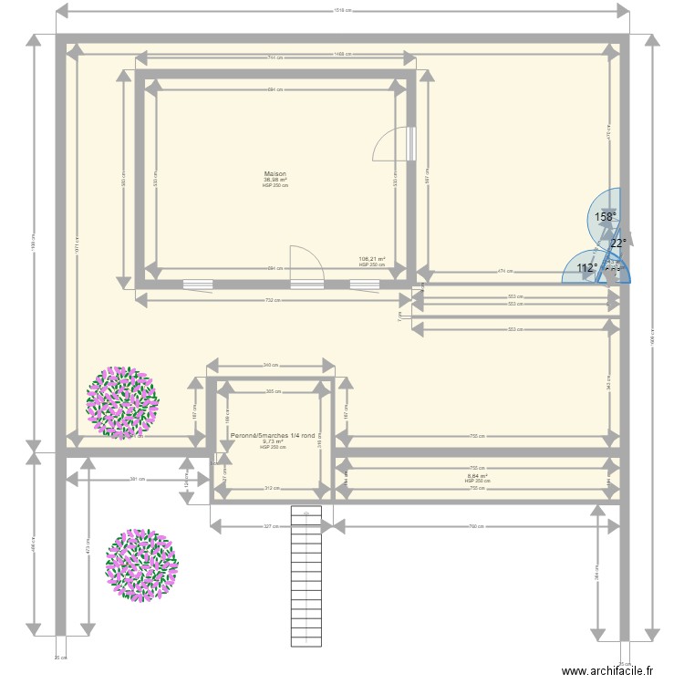 Terrasse Cécile. Plan de 5 pièces et 162 m2