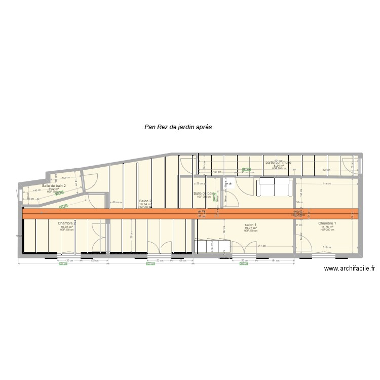 MAKRAM 6 placo. Plan de 8 pièces et 74 m2