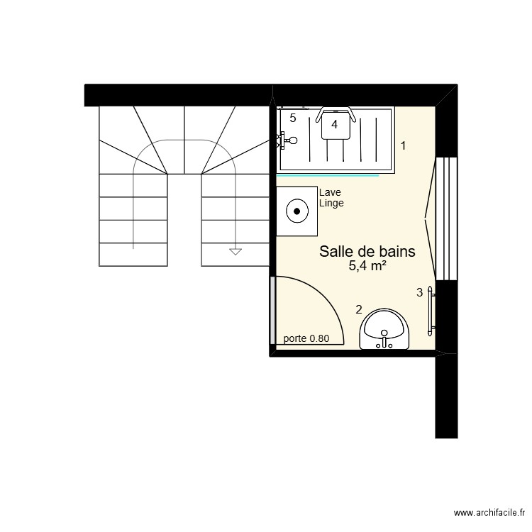Guillaume Ligueil Projet Propriétaire. Plan de 1 pièce et 5 m2