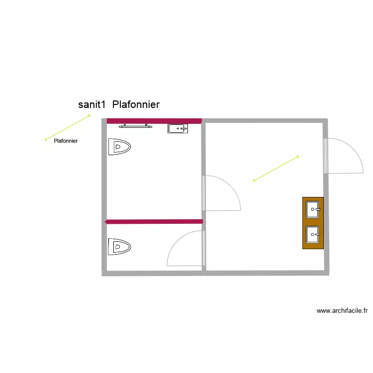 sanit 1 plafonnier. Plan de 