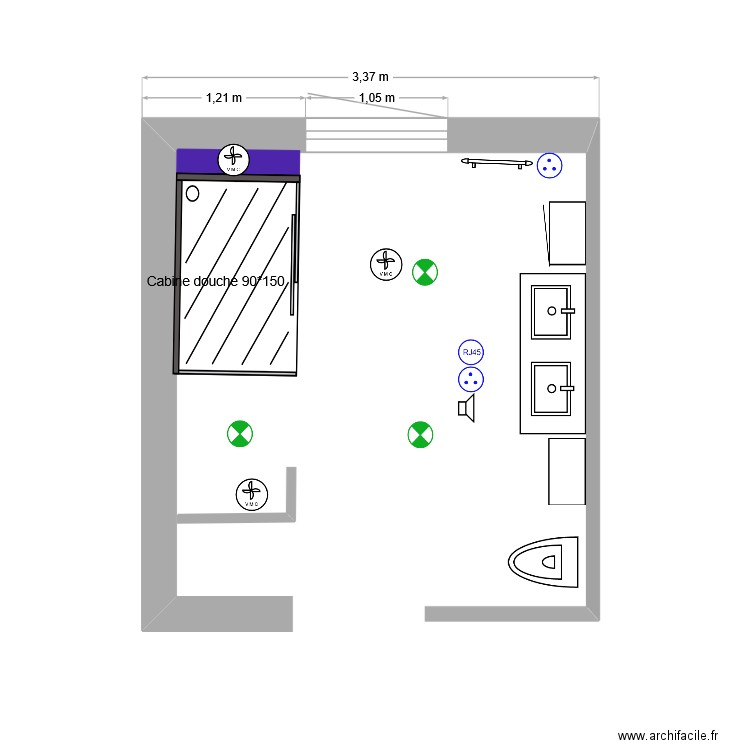 Salle de bain V2.3. Plan de 0 pièce et 0 m2