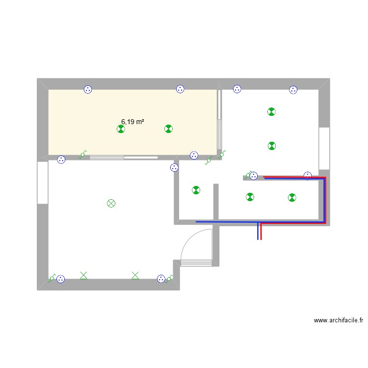 ETAGE CHATEAU ELEC. Plan de 1 pièce et 6 m2