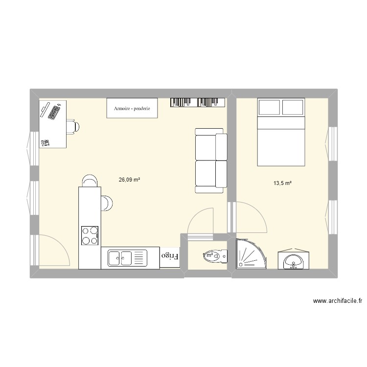 Studio grange RDCH. Plan de 0 pièce et 0 m2