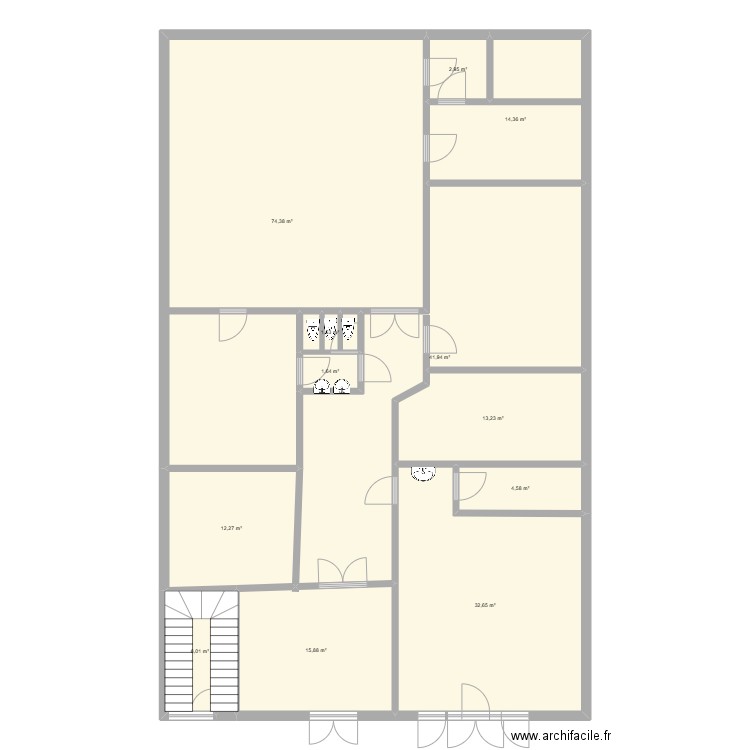 petits g. Plan de 12 pièces et 221 m2