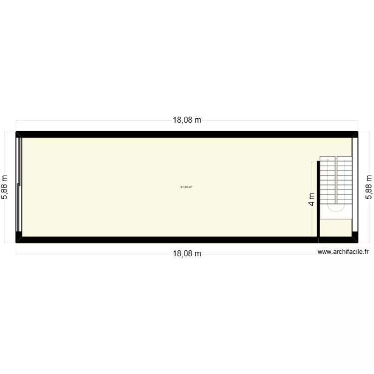 rdc2. Plan de 1  et 92 m²