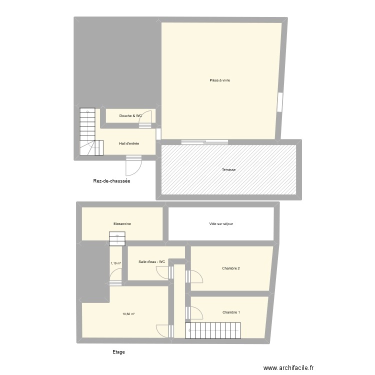 1296. Plan de 13 pièces et 134 m2