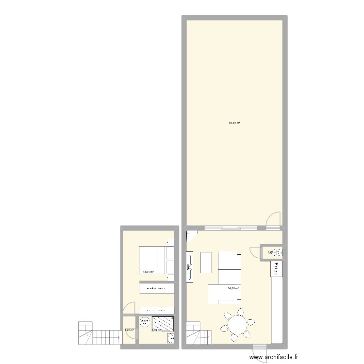 Maison 2. Plan de 6 pièces et 118 m2