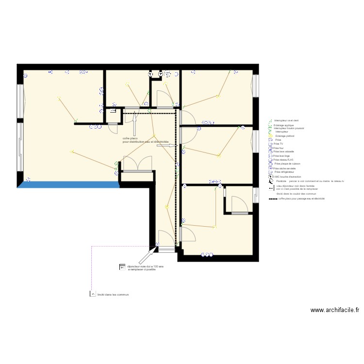 appart guillaume  plan elec 3. Plan de 0 pièce et 0 m2
