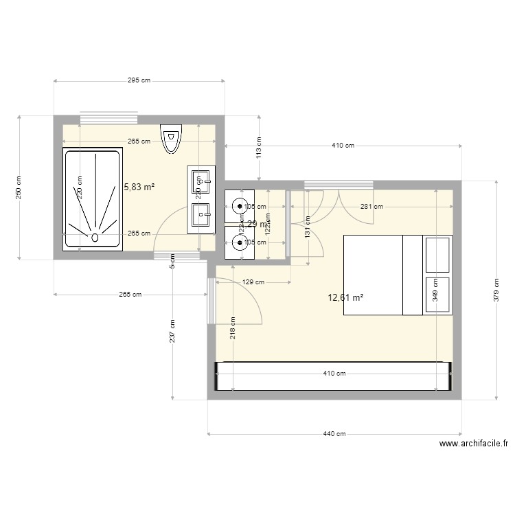 SDB Dressing Chambre bis. Plan de 0 pièce et 0 m2