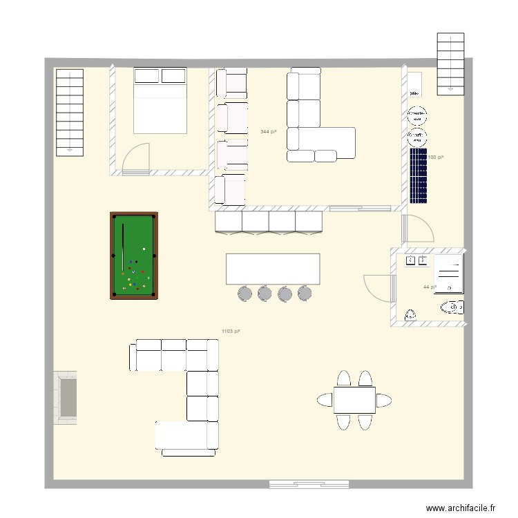 sous sol deux escalier II. Plan de 0 pièce et 0 m2