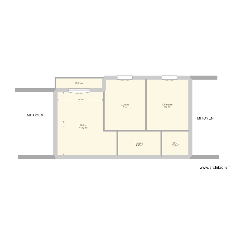 MEUGNOT SYLVIE. Plan de 0 pièce et 0 m2