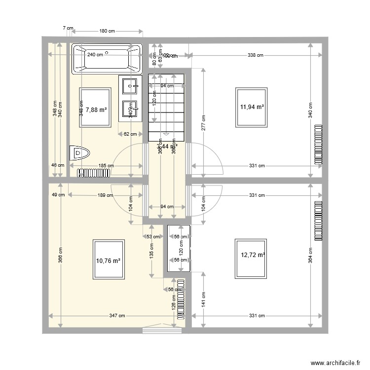 MODIF HAUT chambres et salle de bain. Plan de 0 pièce et 0 m2