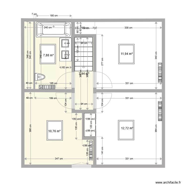 MODIF HAUT chambres et salle de bain. Plan de MODIF HAUT chambres et salle de bain. Plan de