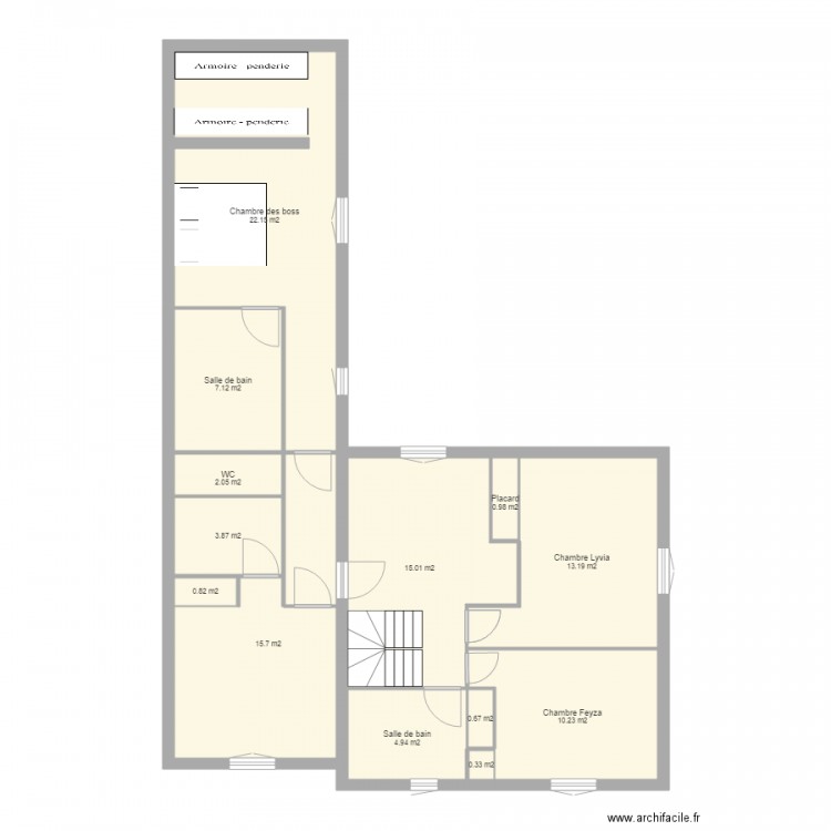 Agrandissement Maison Etage. Plan de 0 pièce et 0 m2