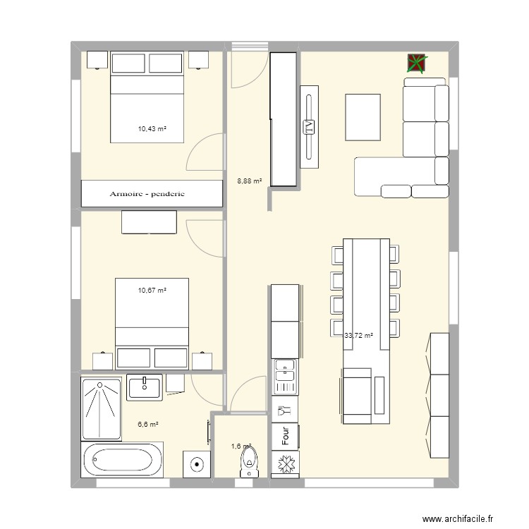 Etage Lagardelle version sdb modifiée. Plan de 0 pièce et 0 m2