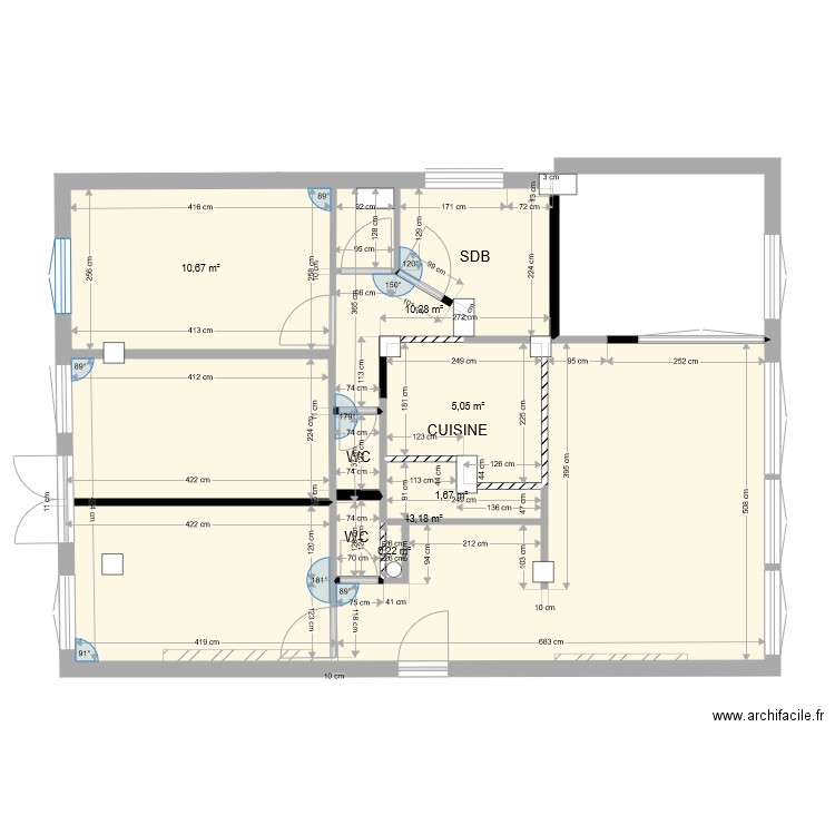 ALESIA V2. Plan de 6 pièces et 71 m2