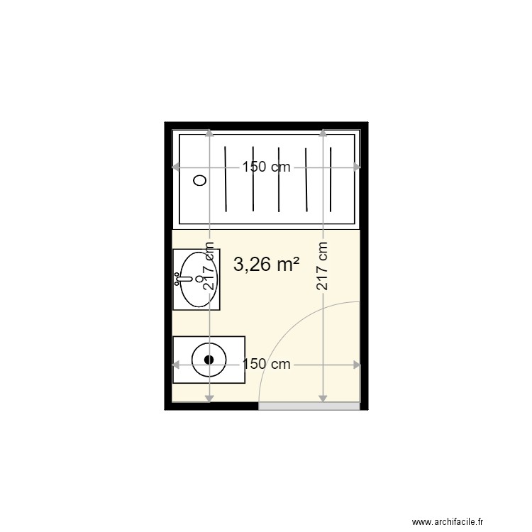 TREHOUX EVELYNE . Plan de 1 pièce et 3 m2