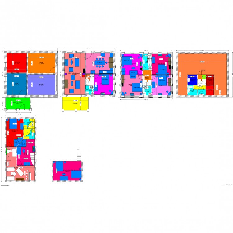 plans d'exécution 5 fenêtres. Plan de 0 pièce et 0 m2