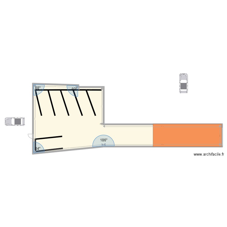 parking 4. Plan de 1 pièce et 286 m2