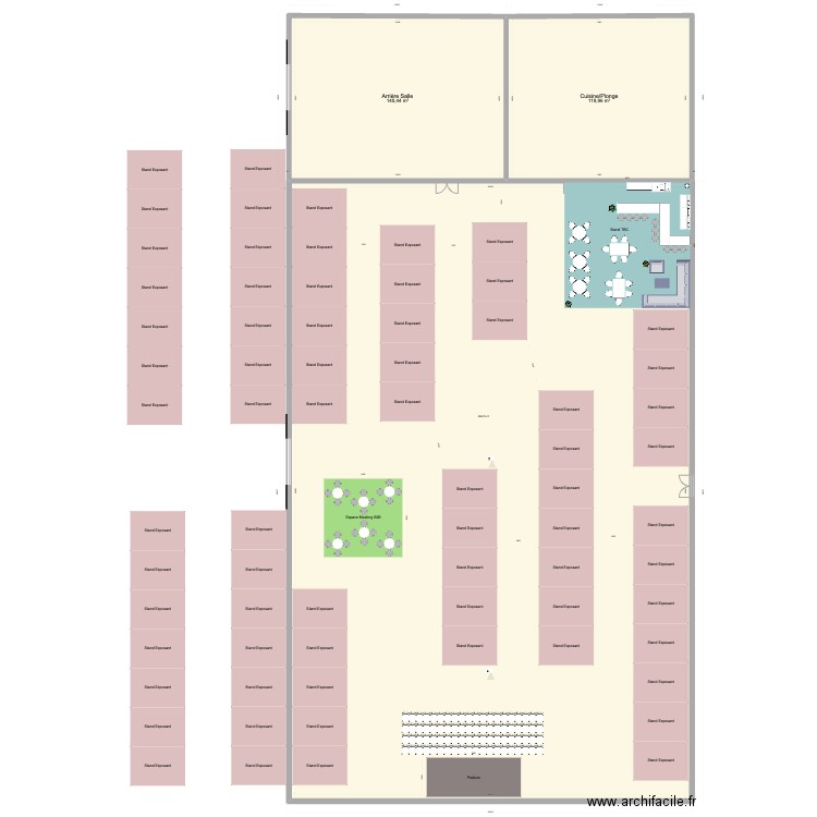 Salon des Entreprises CFACI. Plan de 3 pièces et 1259 m2