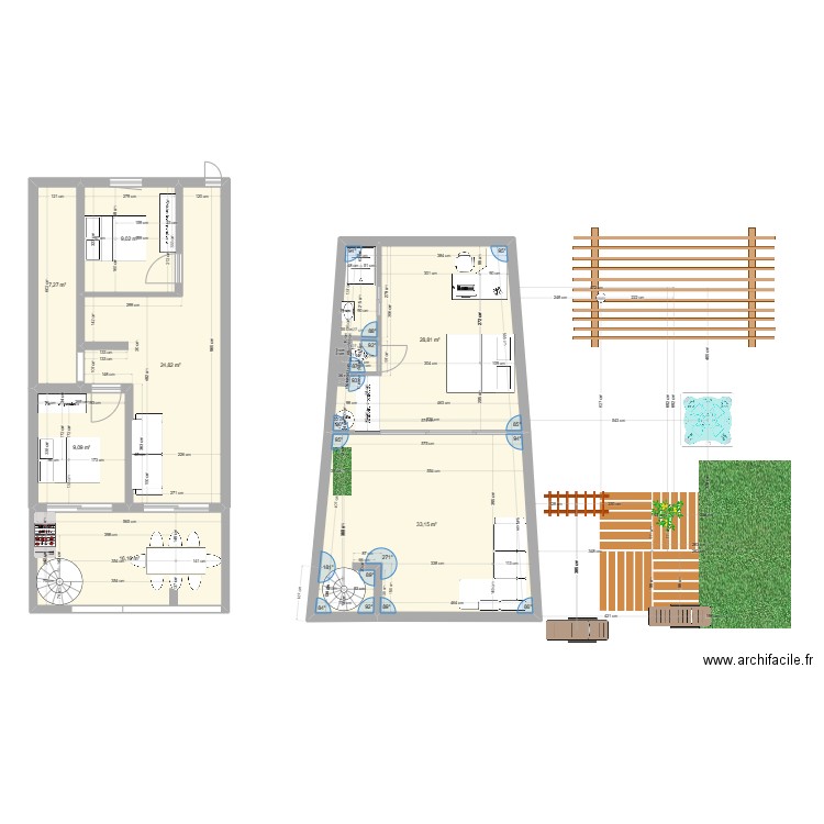 dauphine. Plan de 7 pièces et 128 m2