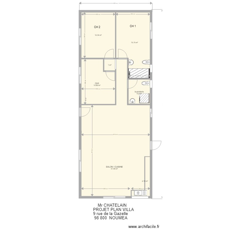 CHATELAIN    PROJET 3. Plan de 0 pièce et 0 m2