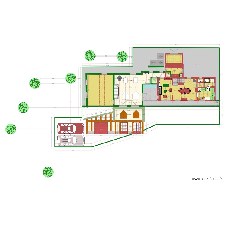PLAN GARAGE AVEC SALON RDC ET ATELIER ETAGE 5. Plan de 0 pièce et 0 m2