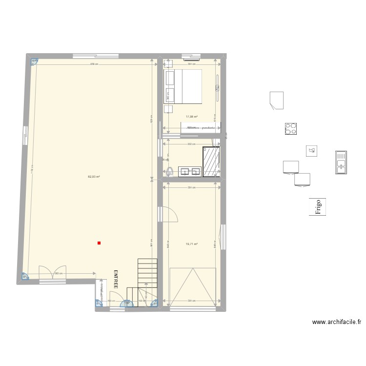 maison L4. Plan de 3 pièces et 121 m2
