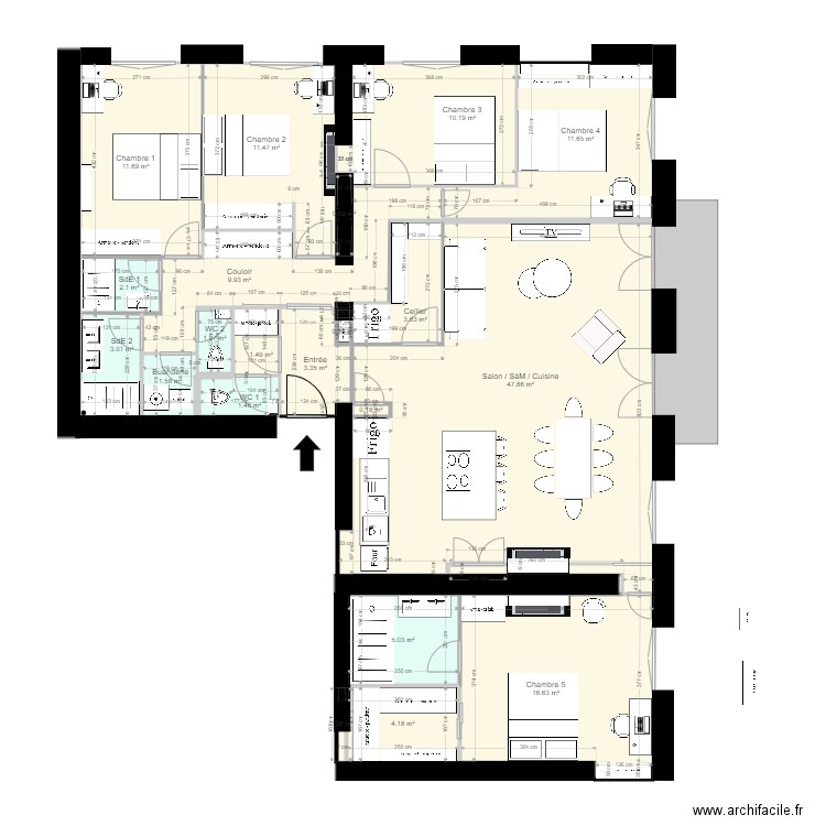 29 crs FR v13. Plan de 22 pièces et 148 m2