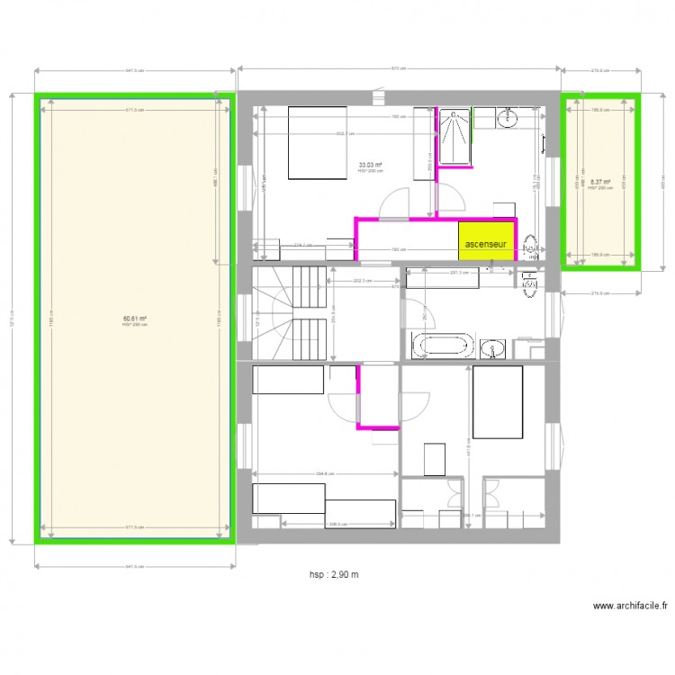 Enghien étage 1 28 04 2018. Plan de 0 pièce et 0 m2