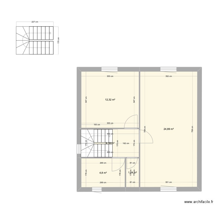 1er AQUA. Plan de 5 pièces et 50 m2