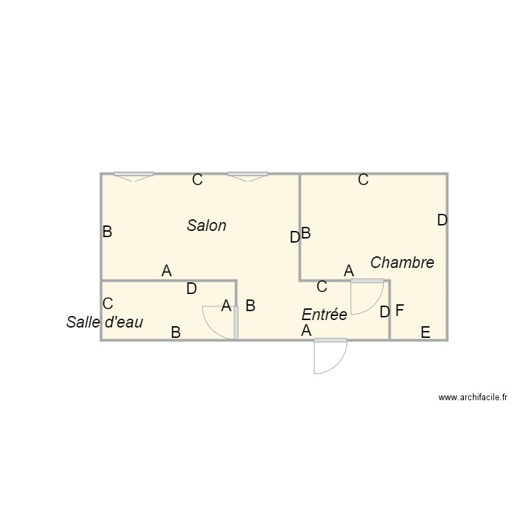 Croquis_SCI_ANATOLE_Appt5. Plan de 3 pièces et 13 m2