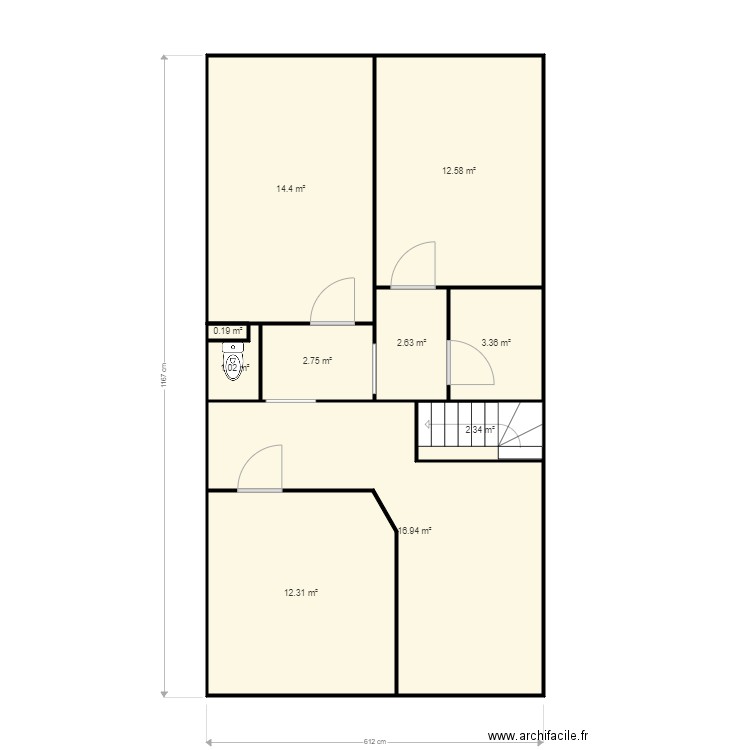 etage maison moreau. Plan de 0 pièce et 0 m2