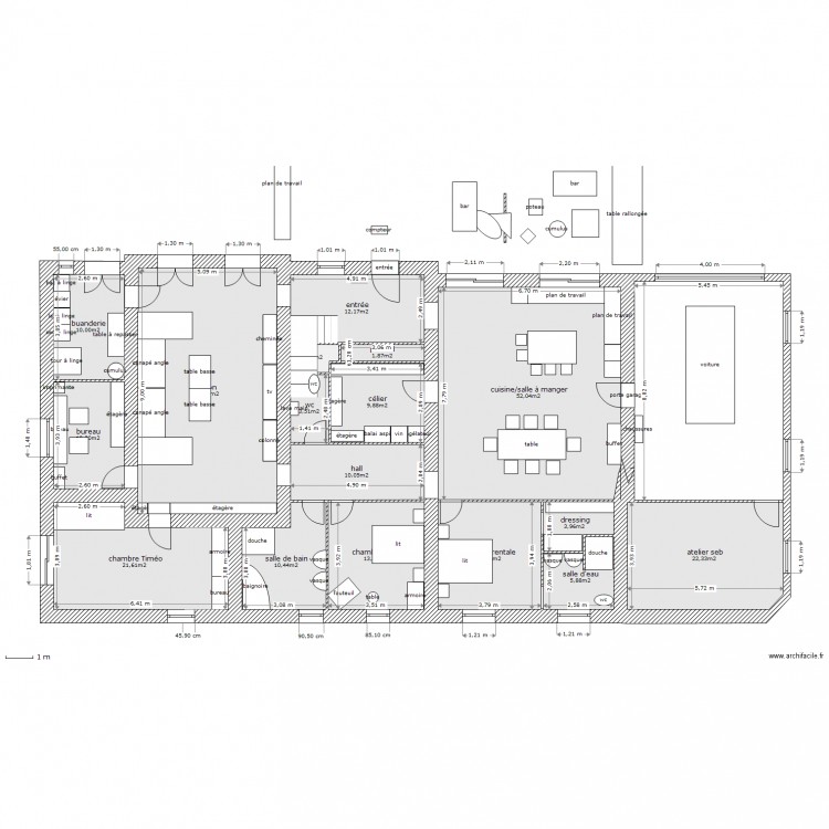 changement. Plan de 0 pièce et 0 m2