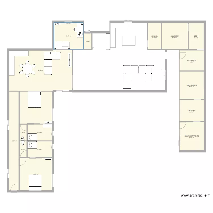 maison 5 chambres V2. Plan de 