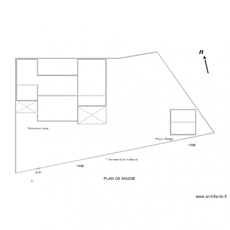 Plan de masse PROJET GARAGE. Plan de 0 pièce et 0 m2