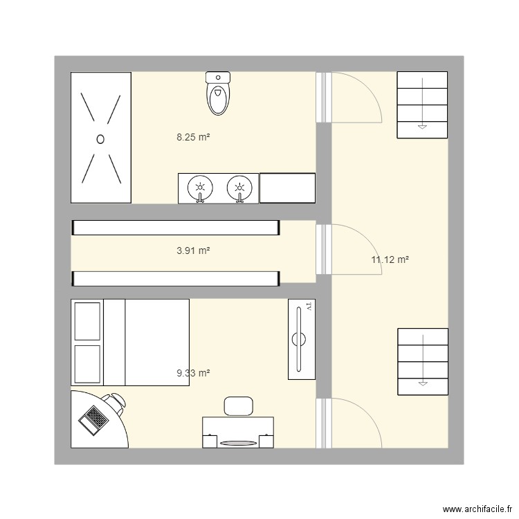 etage 1 . Plan de 0 pièce et 0 m2