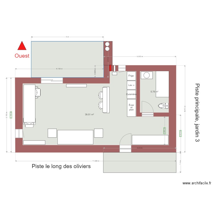 Maison leuhs retour cuisine. Plan de 0 pièce et 0 m2