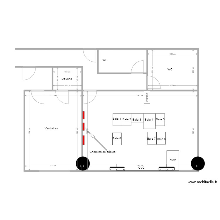 Plan actuel EURALILLE. Plan de 4 pièces et 70 m2