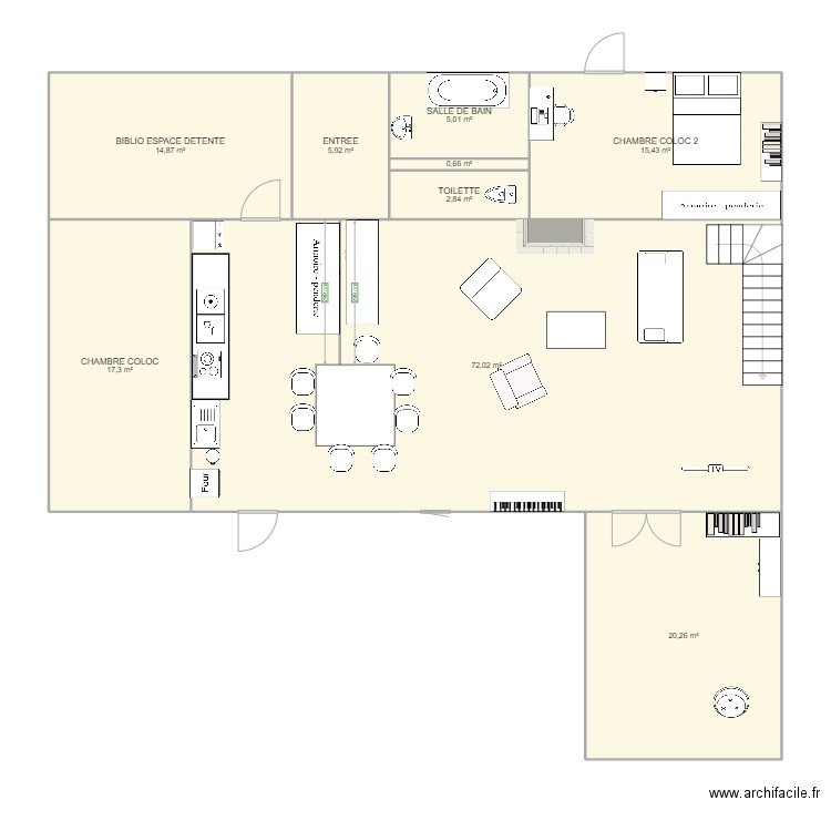 Maison cuisine sallon. Plan de 0 pièce et 0 m2